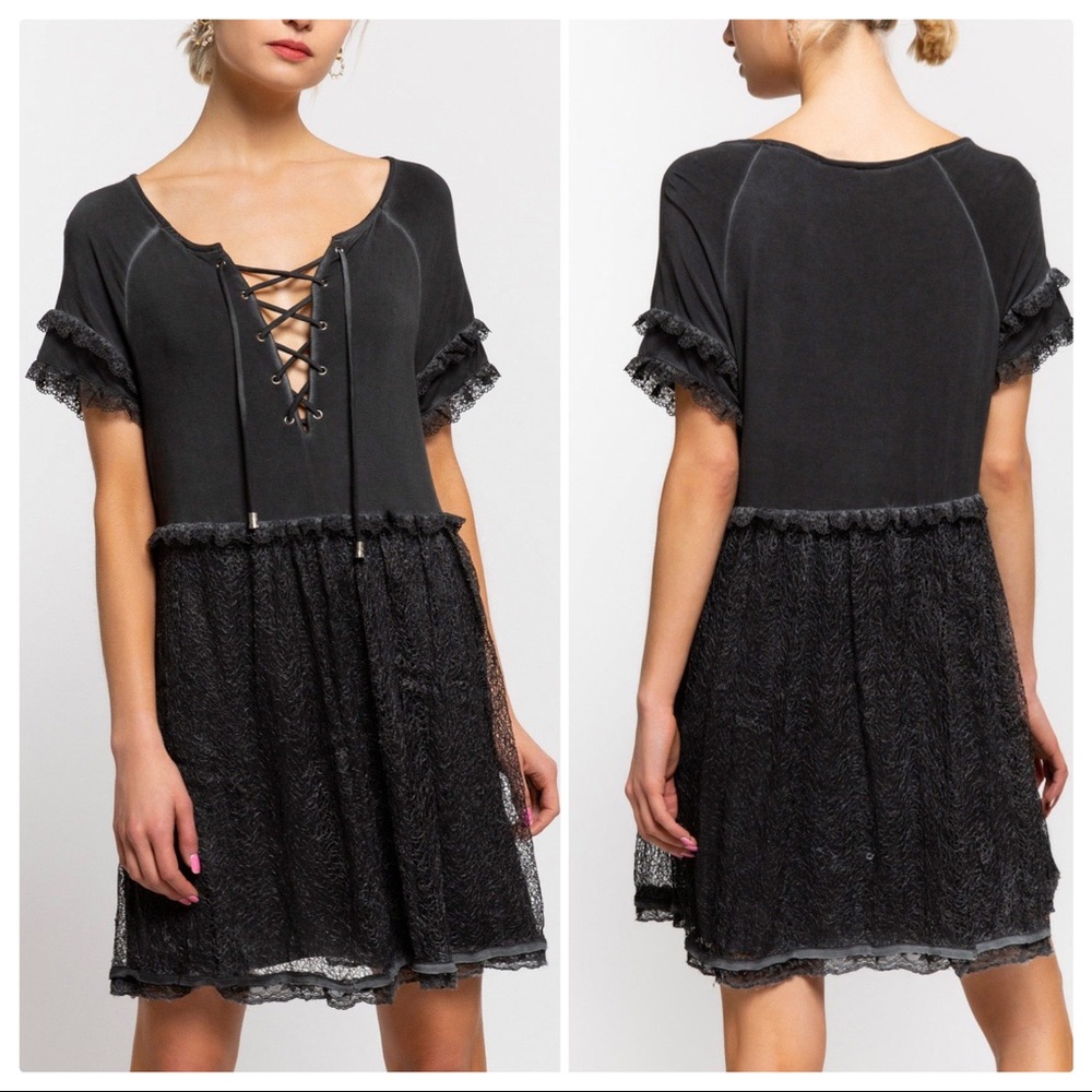 Sophia Boho Burnout Olive Green Dress - Picture 5 of 10